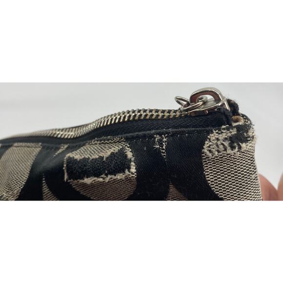 Coach Poppy op art Glam Signature Tote Bag Purse Black Gray Silver 13826 handbag - Picture 5 of 7